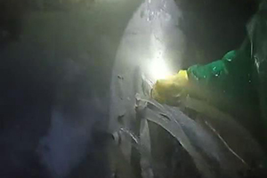 白沙消防水池堵漏现场
